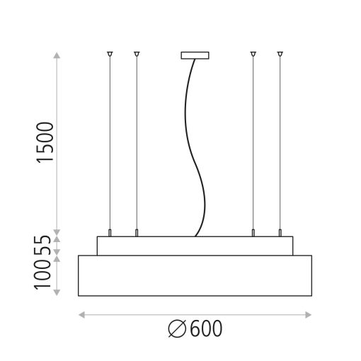Isia Air Cleaner Pendant lamp 3927 Textured White, T5 UV-C 2x15W + LED 55W 5250lm, CRI90 CL.I, Integrated LED, Kelvin 3000K-4000K Slide Switch, Remote control