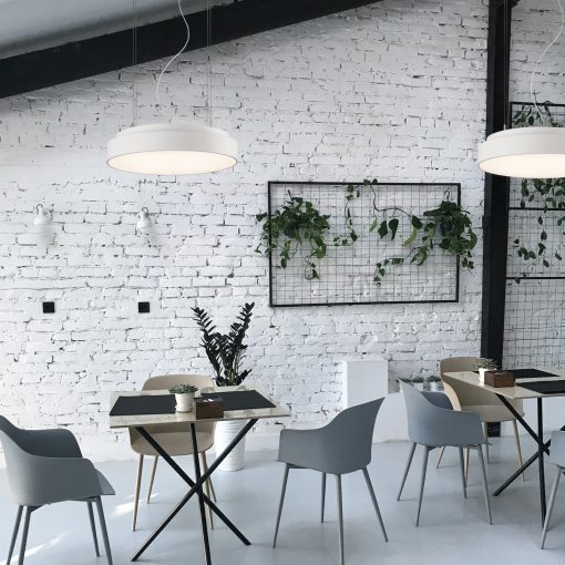 Isia Air Cleaner Pendant lamp 3927 Textured White, T5 UV-C 2x15W + LED 55W 5250lm, CRI90 CL.I, Integrated LED, Kelvin 3000K-4000K Slide Switch, Remote control