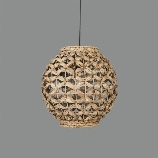 Lennis Pendant lamp 3928/30 Natural Fiber, Kit Text. Black, LED E27 15W, CL.I, MULTI-PACK