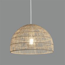 Evens Pendant lamp 3930/40 Natural Rattan, Kit Tex. White, LED E27 15W, CL.I, MULTI-PACK