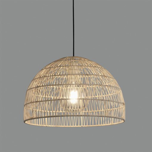 Evens Pendant lamp 3930/40 Natural Rattan, Kit Tex. Black, LED E27 15W, CL.I, MULTI-PACK