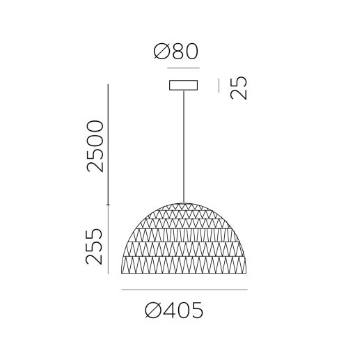 Evens Pendant lamp 3930/40 Natural Rattan, Kit Tex. Black, LED E27 15W, CL.I, MULTI-PACK