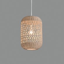 Vivian Pendant lamp 3931/25 Natural Rattan, Kit Tex. White, LED E27 15W, CL.I, MULTI-PACK
