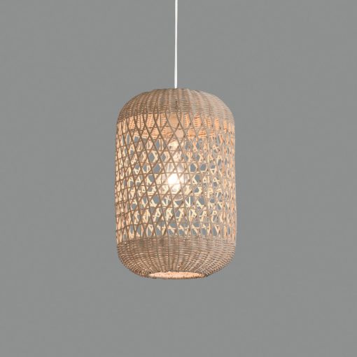 Vivian Pendant lamp 3931/25 Natural Rattan, Kit Tex. White, LED E27 15W, CL.I, MULTI-PACK