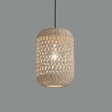 Vivian Pendant lamp 3931/25 Natural Rattan, Kit Tex. Black, LED E27 15W, CL.I, MULTI-PACK