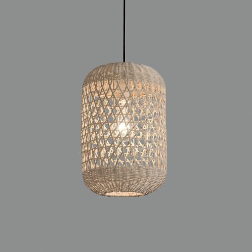 Vivian Pendant lamp 3931/25 Natural Rattan, Kit Tex. Black, LED E27 15W, CL.I, MULTI-PACK