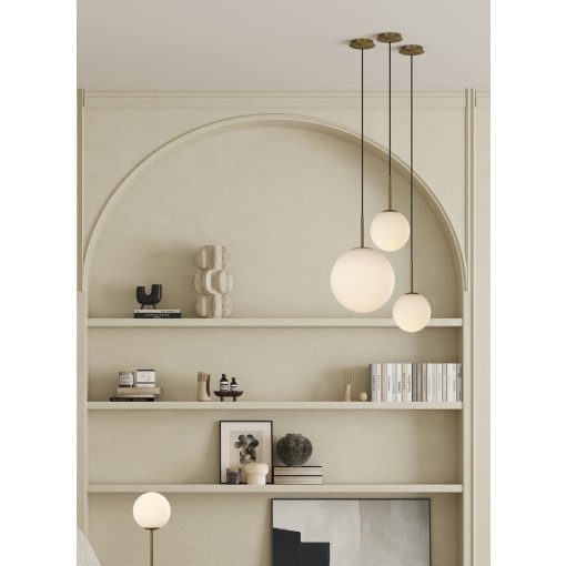 Parma Pendant lamp 3946/30 Matt Antique Gold/Opal, LED E27 15W, CL.II IP44