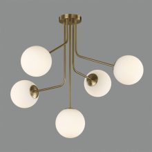 Parma Pendant lamp 3946/5 Matt Antique Gold/Opal, LED E27 5x15W, CL.I, (E27 max. Ø45 mm)