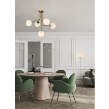 Parma Pendant lamp 3946/5 Matt Antique Gold/Opal, LED E27 5x15W, CL.I, (E27 max. Ø45 mm)