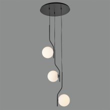 Maui Pendant lamp 8163/3 Opal/Black Matt, LED E27 3x15W, CL.I, (E27 max. Ø45 mm)
