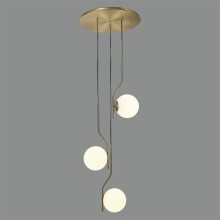 Maui Pendant lamp 8163/3 Opal/Matt Antique Gold, LED E27 3x15W, CL.I, (E27 max. Ø45 mm)