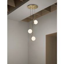 Maui Pendant lamp 8163/3 Opal/Matt Antique Gold, LED E27 3x15W, CL.I, (E27 max. Ø45 mm)