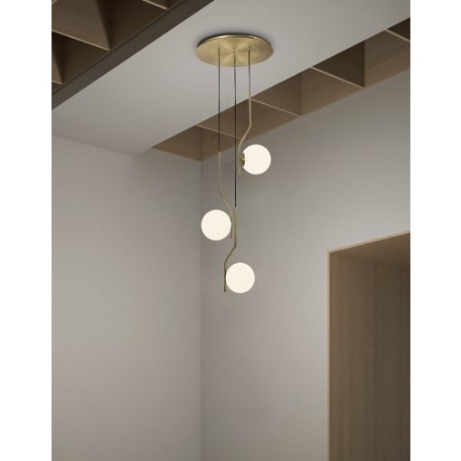 Maui Pendant lamp 8163/3 Opal/Matt Antique Gold, LED E27 3x15W, CL.I, (E27 max. Ø45 mm)