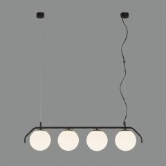   Maui Pendant lamp 8163/4L Opal/Black Matt, LED E27 4x15W, CL.I, (E27 max. Ø45 mm)
