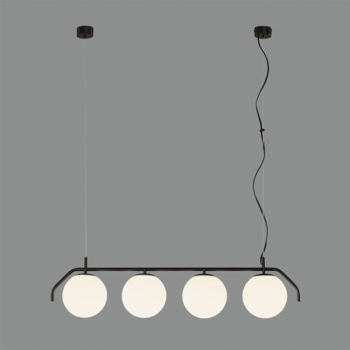 Maui Pendant lamp 8163/4L Opal/Black Matt, LED E27 4x15W, CL.I, (E27 max. Ø45 mm)