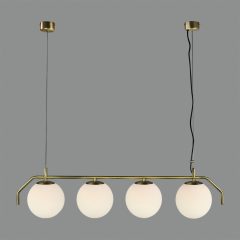   Maui Pendant lamp 8163/4L Opal/Matt Antique Gold, LED E27 4x15W, CL.I, (E27 max. Ø45 mm)