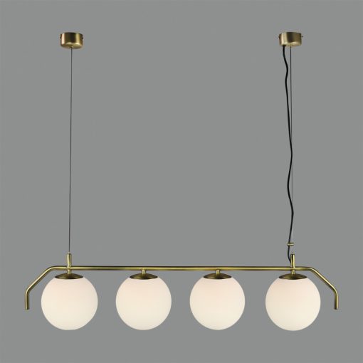 Maui Pendant lamp 8163/4L Opal/Matt Antique Gold, LED E27 4x15W, CL.I, (E27 max. Ø45 mm)