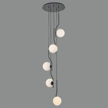 Maui Pendant lamp 8163/5 Opal/Black Matt, LED E27 5x15W, CL.I, (E27 max. Ø45 mm)