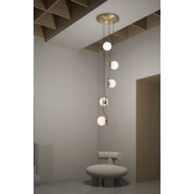 Maui Pendant lamp 8163/5 Opal/Black Matt, LED E27 5x15W, CL.I, (E27 max. Ø45 mm)