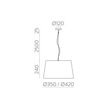 Stilo Pendant lamp 8202/42 Textured Black, LED E27 15W, CL.I, MULTI-PACK