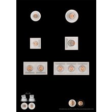 Move Recessed 3984/6 Cuadrado Textured White, LED COB 5W 3000K 415lm, CRI90 CL.II IP44/IP20, MULTI-PACK