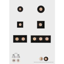 Move Recessed 3984/6 Cuadrado Textured Black, LED COB 5W 2700K 380lm, CRI90 CL.II IP44/IP20, MULTI-PACK