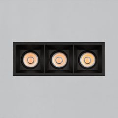   Move Recessed 3984/8 Cuadrado Textured Black, LED COB 3x12W 3000K 3780lm, CRI90 CL.II IP44/IP20, MULTI-PACK