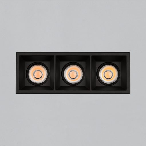 Move Recessed 3984/8 Cuadrado Textured Black, LED COB 3x12W 3000K 3780lm, CRI90 CL.II IP44/IP20, MULTI-PACK