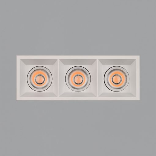 Move Recessed 3984/8 Cuadrado Textured White, LED COB 3x12W 2700K 3480lm, CRI90 CL.II IP44/IP20, MULTI-PACK