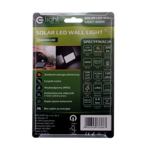 Lampka Solarna Butterfly Fekete 1,5W