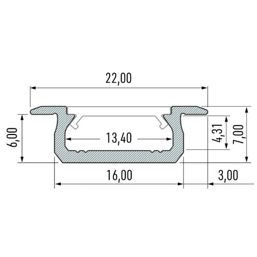 PROFIL ALUMINIOWY Fekete TYP Z 1m + KLOSZ MLECZNY