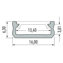 PROFIL ALUMINIOWY Fekete TYP D 1m + KLOSZ MLECZNY