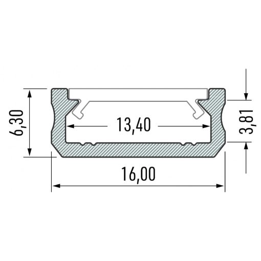 PROFIL ALUMINIOWY Fekete TYP D 1m + KLOSZ MLECZNY