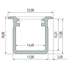 PROFIL ALUMINOWY SREBRNY TYP G 1m + KLOSZ MLECZNY