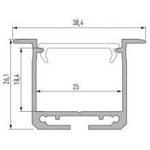 PROFIL ALUMINIOWY SREBRNY TYP K 2m + KLOSZ MLECZNY, SPRĘŻYNA MONTAŻOWA