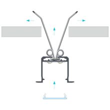 PROFIL ALUMINIOWY SREBRNY TYP K 2m + KLOSZ MLECZNY, SPRĘŻYNA MONTAŻOWA