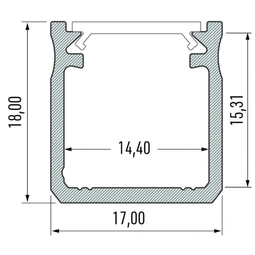 PROFIL ALUMINIOWY Fehér TYP Y 1m + KLOSZ MLECZNY