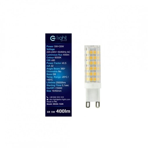 Żarówka LED 3,5W G9. Barwa: Zimna