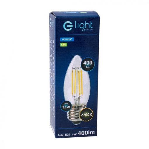 Żarówka Filamentowa LED 4W C37 E27 2700K