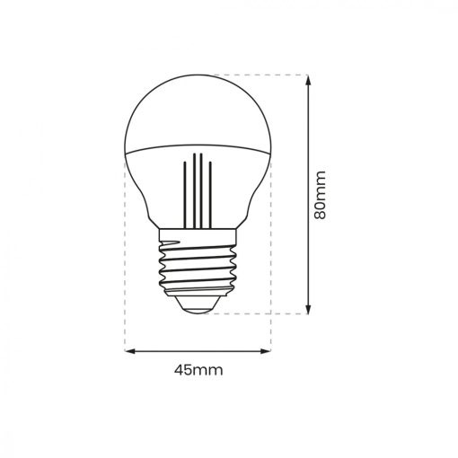 Żarówka Filamentowa LED 4W G45 E27 2700K Half Arany