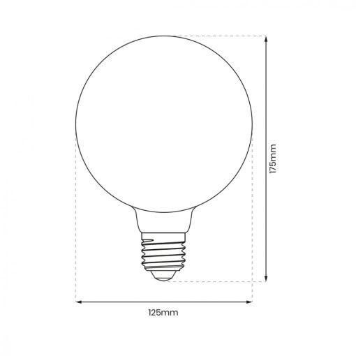 Żarówka Filamentowa LED 6W G125 E27 2700K Amber