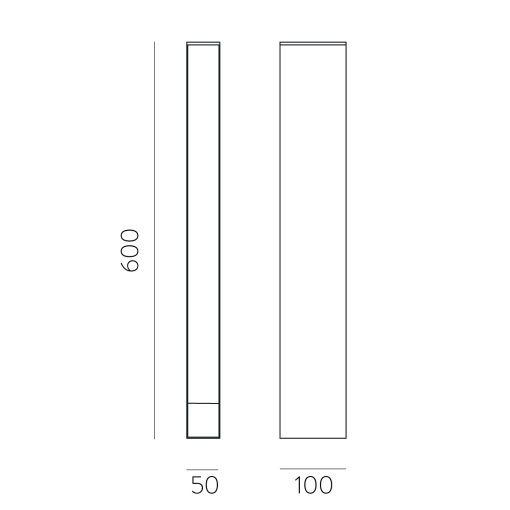 Adhara Path Light 2080 Textured Anthracite, LED 6W 3000K 830lm, CRI80 CL.I IP65, Integrated LED