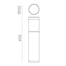 Brisk Path Light 2085 Textured Anthracite, LED 15W 3000K 945lm, CRI90 CL.I IP65, Integrated LED