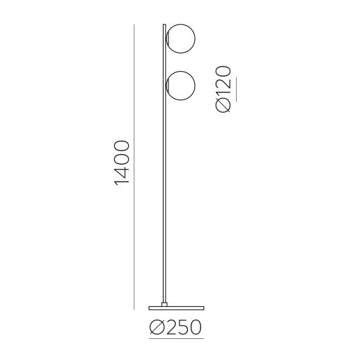 Doris Floor lamp 3820 Antique Gold/Opal, LED G9 2x7W, CL.II