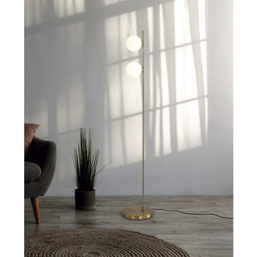 Doris Floor lamp 3820 Antique Gold/Opal, LED G9 2x7W, CL.II