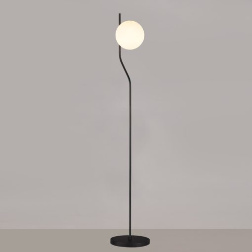Maui Floor lamp 8163/1 Opal/Black Matt, LED E27 15W, CL.II, (E27 max. Ø45 mm)