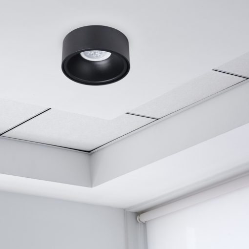 Flush-mounted luminaire Bali Round Black
