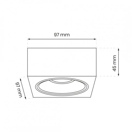 Flush-mounted luminaire Bali Square White