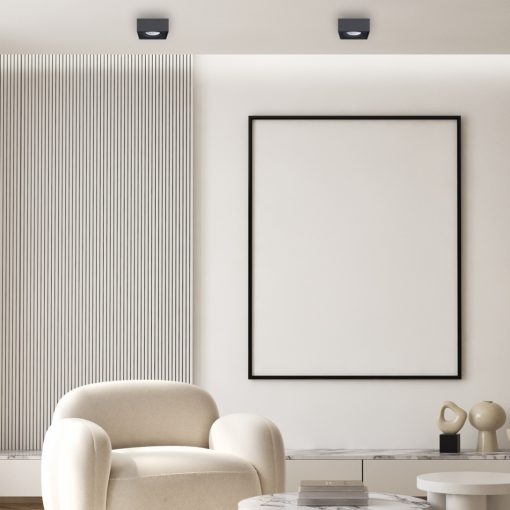 Flush-mounted luminaire Bali Square Black