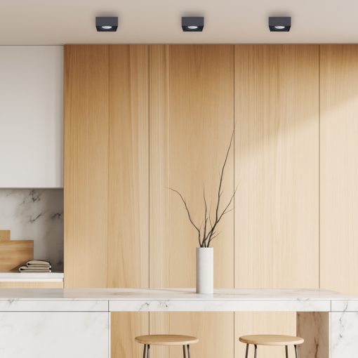 Flush-mounted luminaire Bali Square Black